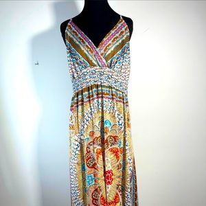 SHE'S COOL Maxi Dress smocked / Boho
spaghetti straps Size 1X